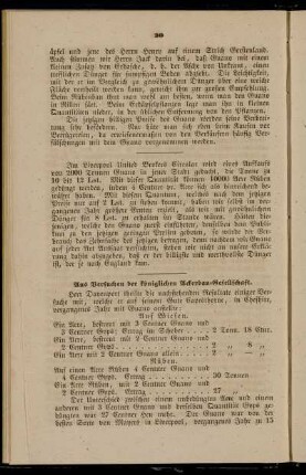 Aus Versuchen der königlichen Ackerbau-Gesellschaft. - Die Hochlands- und Ackerbau-Gesellschaft.