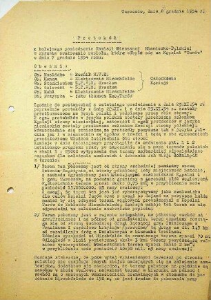 1.2.1 Zusammenarbeit VR Polen: Protokoll Aschekommission Hirschfelde-Turów, Variantenvergleich
