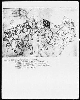Bilder zu Goethes "Faust" (Folge von 12 Blättern) — Studie zu Auerbachs Keller