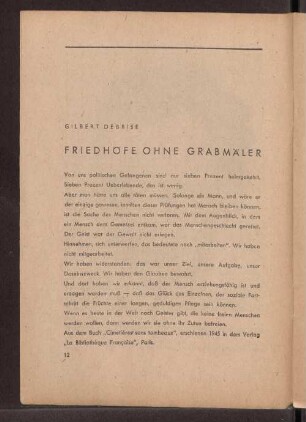 Friedhöfe ohne Grabmäler