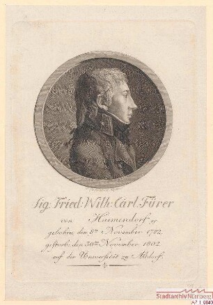 Sigmund Friedrich Wilhelm Carl Fürer; geb. 8. November 1782; gest. 30. November 1802