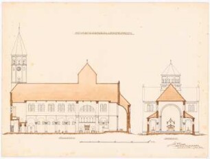 Kirche, Haren/Ems: Längs- und Querschnitt (Variante)