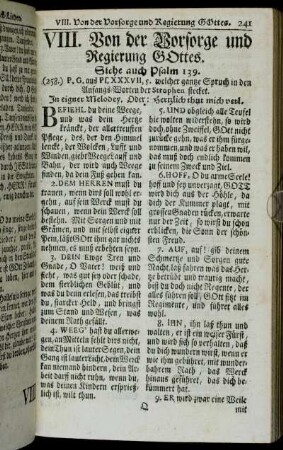 VIII. Von der Vorsorge und Regierung Gottes