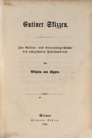 Eutiner Skizzen : Zur Cultur- u. Literaturgeschichte d. 18. Jh.