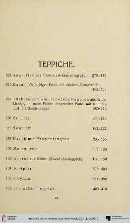 Teppiche (Nr. 123-133)