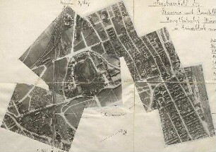 Reihenbild: München, Südbahnhof, Theresienweise, Bavaria, Häuserblocks bis zum Hauptbahnhof (3000 m)