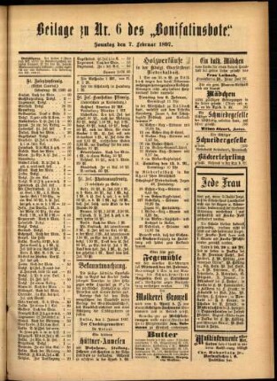 Zweite Ausgabe vom Sonntag, den 07. Februar 1897.