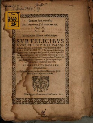 Quaedam iuris proposita, ex L. imperium 3. ff. de iurisdictione om. iud.