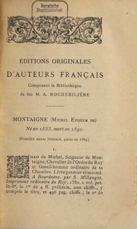 Bibliothèque de feu M. A. Rochebilière, 1