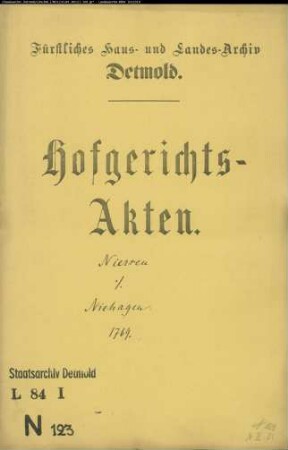 Niersen, Meier im Huxol gegen Niehagen im Bredaerbruch - Schuldforderung