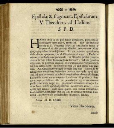 Epistola Viti Theodori ad Hessum.