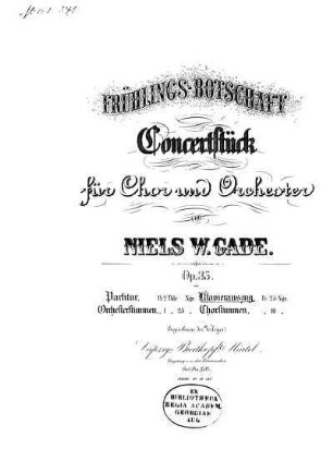 Klavierauszug: Frühlings-Botschaft. Klavierauszug