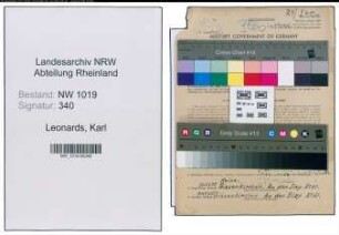Entnazifizierung Karl Leonards , geb. 11.05.1895 (Karl)