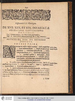 ARTICULUS XVII. DE EXTREMO JUDICIO.