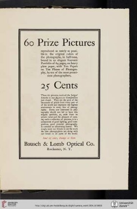 Bausch & Lomb Optical Co. [60 Prize Pictures]