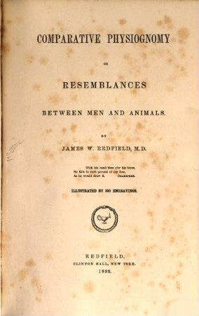 Comparative Physiognomy or Resemblances between Men and Animals : Illustrated by 330 Engravings