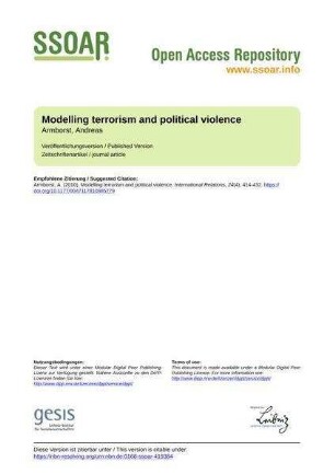 Modelling terrorism and political violence