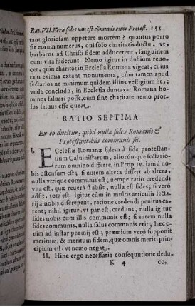 Ratio Septima. Ex eo ducitur, quod nulla fides Romanis & Protestantibus communis sit