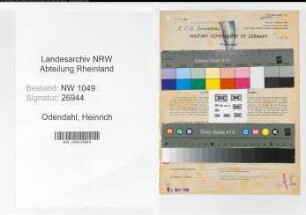 Entnazifizierung Heinrich Odendahl , geb. 28.11.1888 (Bahnbeamter)