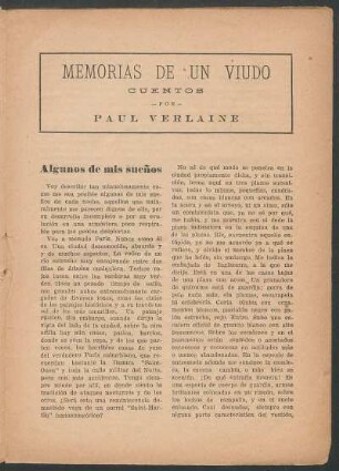 Memorias de un viudo : Cuentos