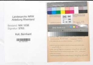 Entnazifizierung Bernhard Koll , geb. 15.06.1914 ()