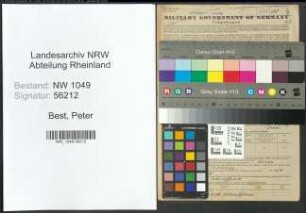 Entnazifizierung Peter Best , geb. 01.08.1887 (Wachmann)