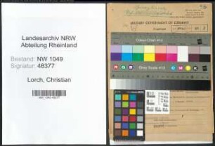 Entnazifizierung Christian Lorch , geb. 26.09.1886 (Schiessmeister)