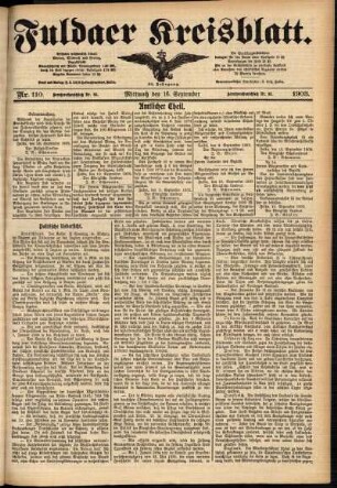 Ausgabe vom Mittwoch, den 16. September 1903.