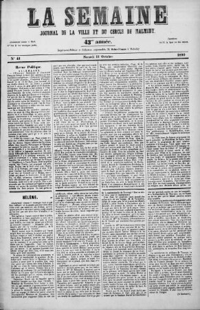 La semaine. 1858-1916