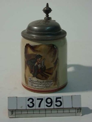 Tonkrug mit Deckel (Humpen, Bierseidel)