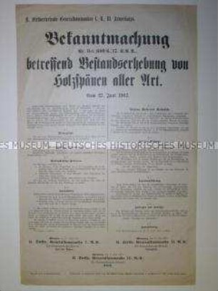Bekanntmachung betreffend Holzspäne