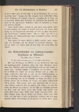 Die Missionsthätigkeit des hamburg-bremischen Erzbistmus im Mittelalter