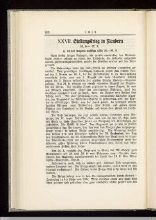 XXVII. Stellungskrieg in Flandern