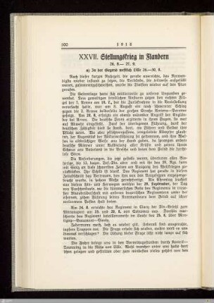 XXVII. Stellungskrieg in Flandern