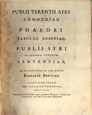 Publii Terentii Afri Comoediae