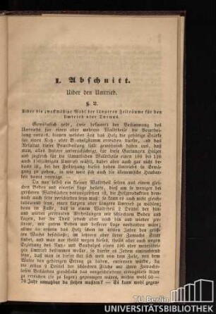 I. Abschnitt. Uiber den Umtrieb