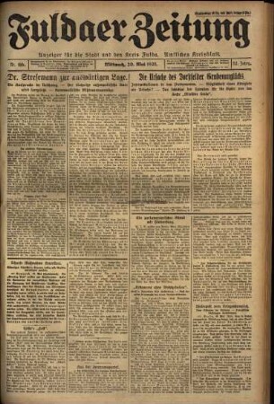 Ausgabe vom Mittwoch, den 20. Mai 1925.