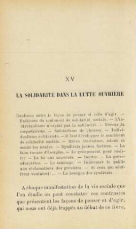 XV La Solidarité Dans La lutte Ouvrière