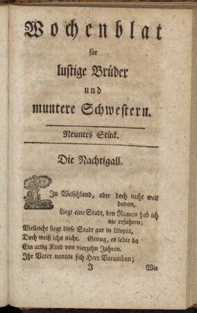 Neuntes Stück.