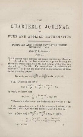 Products and series involving prime numbers only.