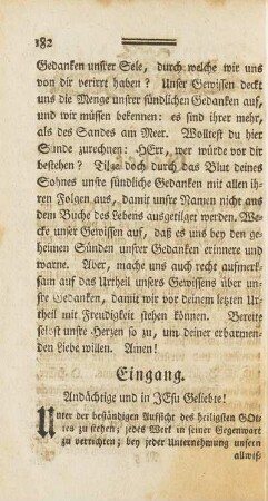 Eingang. Andächtige und Jesu Geliebte!