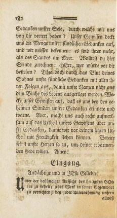 Eingang. Andächtige und Jesu Geliebte!