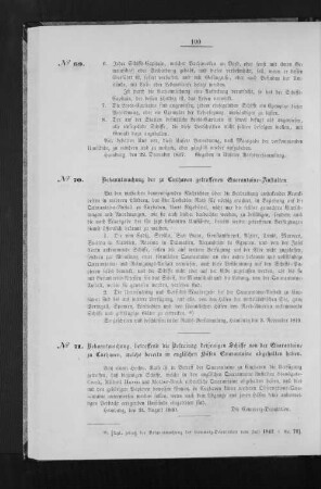 Bekanntmachung der zu Cuxhaven getroffenen Quarantaine-Anstalten.