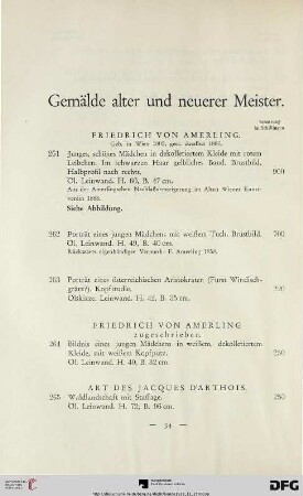 Gemälde alter und neuerer Meister (Nr. 261-340)
