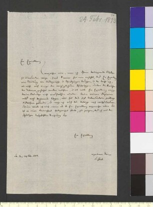 Brief von Hand, Ferdinand Gotthelf an Goethe, Johann Wolfgang von
