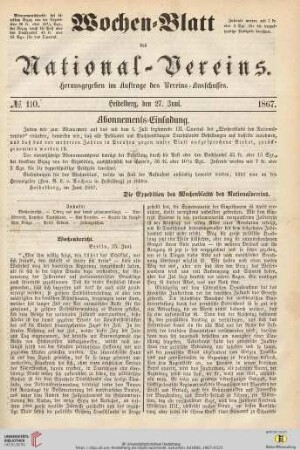 Wochen-Blatt des National-Vereins