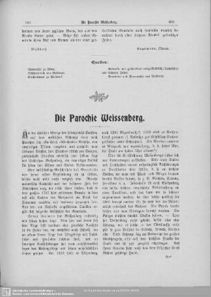 Die Parochie Weissenberg