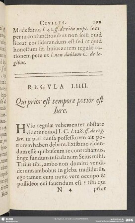 Regula LIIII. Qui prior est tempore potior est in Iure