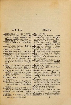Neues Taschenwörterbuch der schwedischen und deutschen Sprache, 1