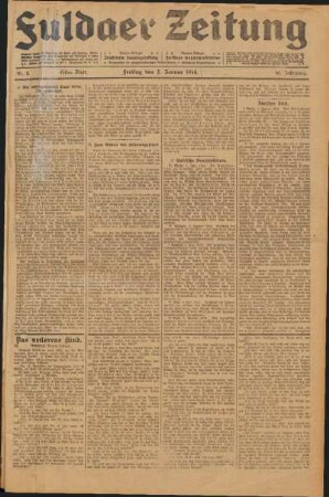 Ausgabe vom Freitag, den 02. Januar 1914.
